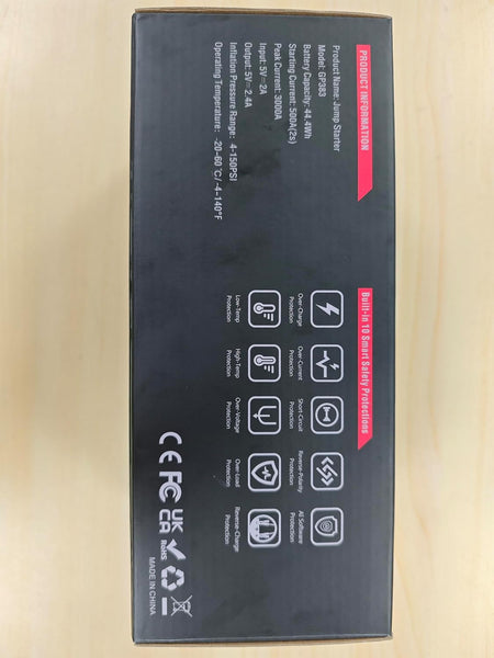 GREPRO 5-in-1 Jump Starter Power Pack with 150PSI Air Compressor (Up to 10.0L Gas,8.0L Diesel), Car Jump Starter for 12V Vehicle, 3000A Jump Pack with Digital Display, LED Flashlight