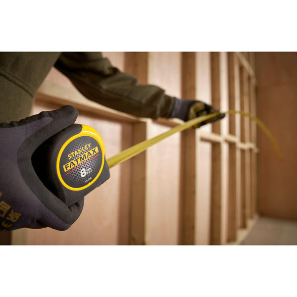 STANLEY Tape Measure Blade Armor 8 M Metric Shock Resistant with Mylar Coating and Cushion Grip 0-33-728