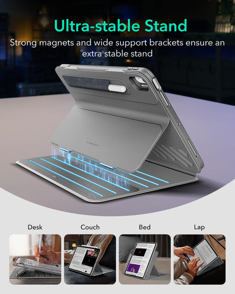 ESR for iPad Pro 12.9 Case (6th/5th Generation, 2022/2021), Removable Magnetic Cover, Adjustable Portrait/Landscape Stand with Raised Display View, 9 Standing Angles, Shift Series, Black