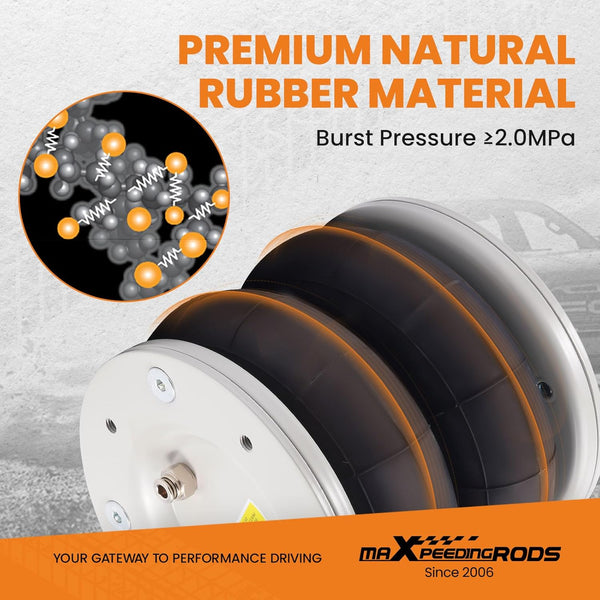 maXpeedingrods Air Suspension Kit for Ford Transit 2001 Onwards RWD Twin Wheel – 4000kg Load, 12V Compressor, 2x Air Springs, Fits Panel Van/Tipper/Motorhome/Camper