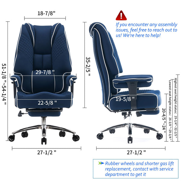 EXCEBET Ergonomic Office Chair – High Back PU Leather Executive Desk Chair with Adjustable Armrests, Swivel Computer Chair for Home/Office, Heavy Duty Support up to 400 lbs