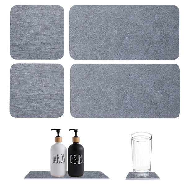 4pcs Quick Drying Soap Tray, Diatomite Soap Dish Anti Slip Water Absorbent Diatomite Coasters, Water Absorbent Soap Tray With Footrest Diatomaceous