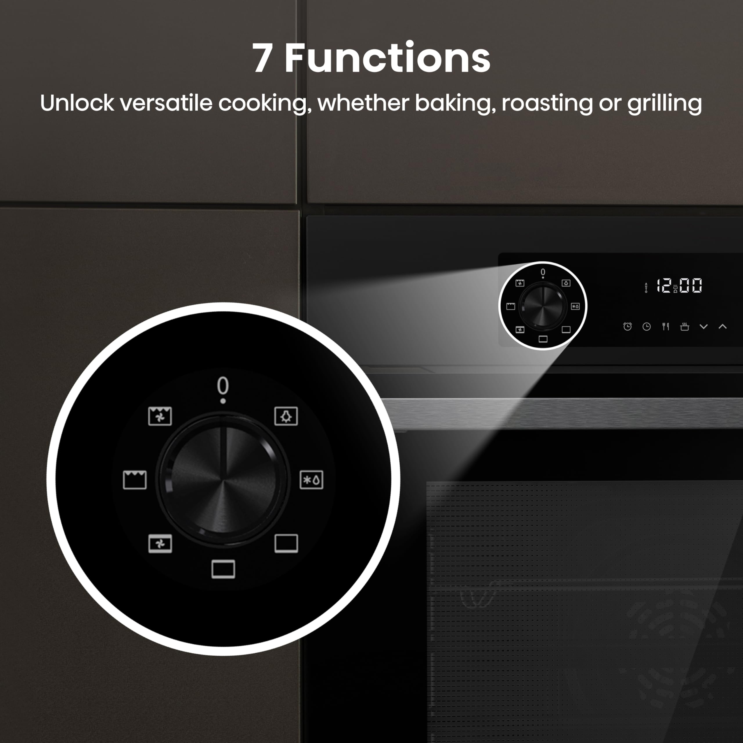 Hisense BI64211PB 77 Litre Built In Electric Single Oven With Pyrolytic Cleaning, Pizza Mode, Multiphase Cooking- Black 22x23x23 inches (LxWxH) - A+ Rated, Extra Large