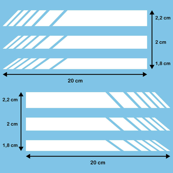 Pack 6 Units Car Rear View Mirror with Striped and Arrows Design | Rear View Mirror Adhesive with Stripes Fringes | Universal Car Mirror Stickers (Red)