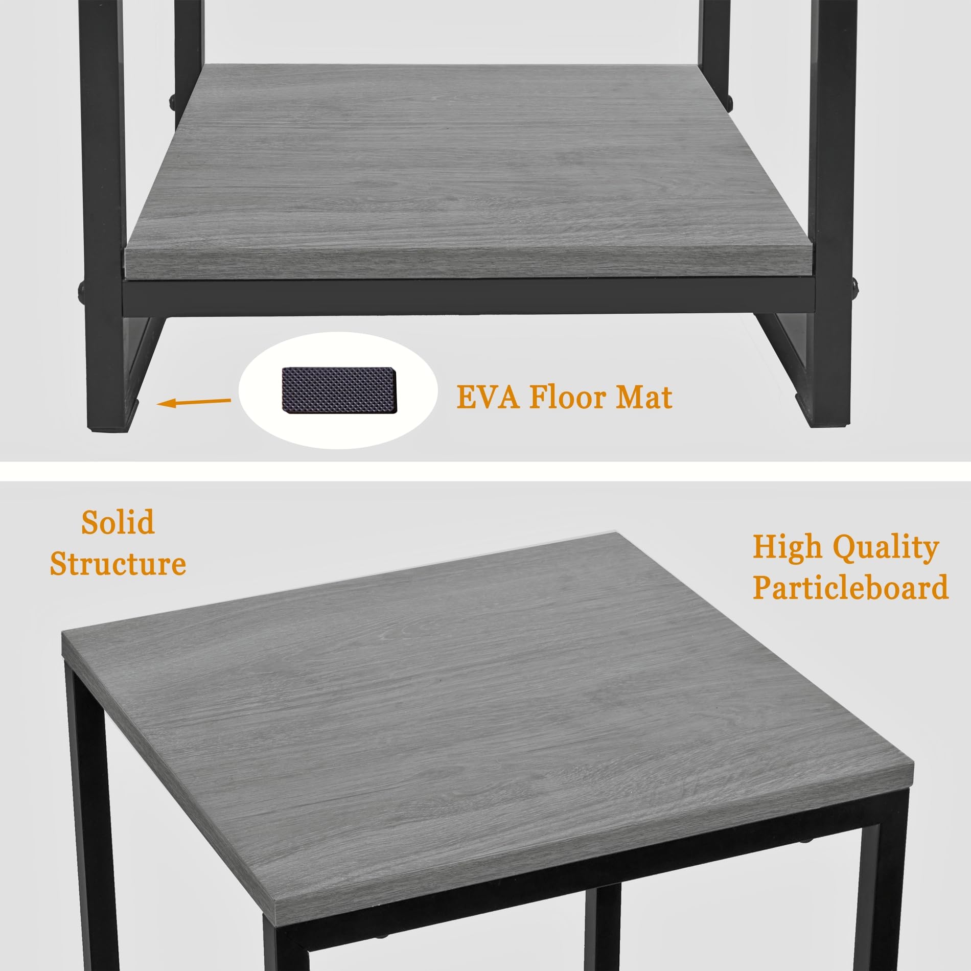 JEPRECO 34" Tall Plant Stand Indoor, 2-Tier Modern Plant Shelf, Corner Flower Pot Holder Organizer for Living Room Balcony Patio Garden (Oak Grey)