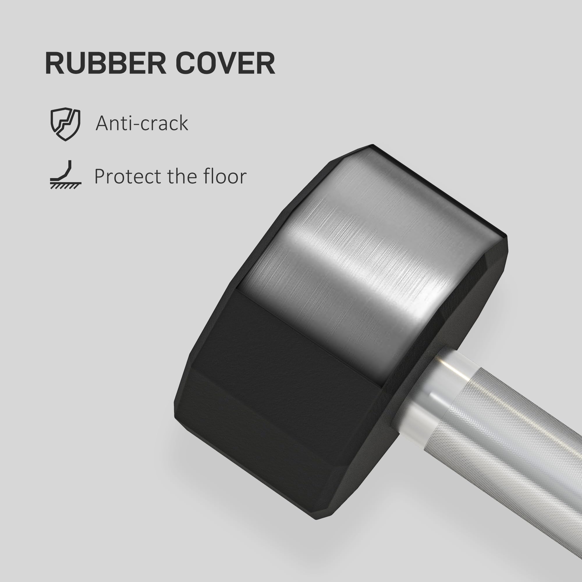 SPORTNOW Dumbbells Set, Hand Weights Pair with 12-Sided Shape and Non-Slip Grip for Men Women Home Gym Workout, 2 x 10kg