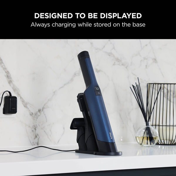 Shark WandVac 2.0 Cordless Handheld Vacuum Cleaner, Small & Lightweight, Powerful Suction Handheld Vacuum with Boost Mode, Pet and Duster/Crevice Tools, 15 Mins Run-Time, Charging Base, Blue WV270UK