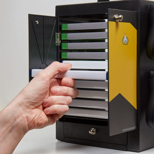 Numskull Official PS5-Inspired Gaming Accessory Locker & Storage Stand – Holds 10 Games/DVDs, 4 Controllers, Headset, and Accessories – Durable & Compact Organizer – Official PS5-Inspired Merchandise