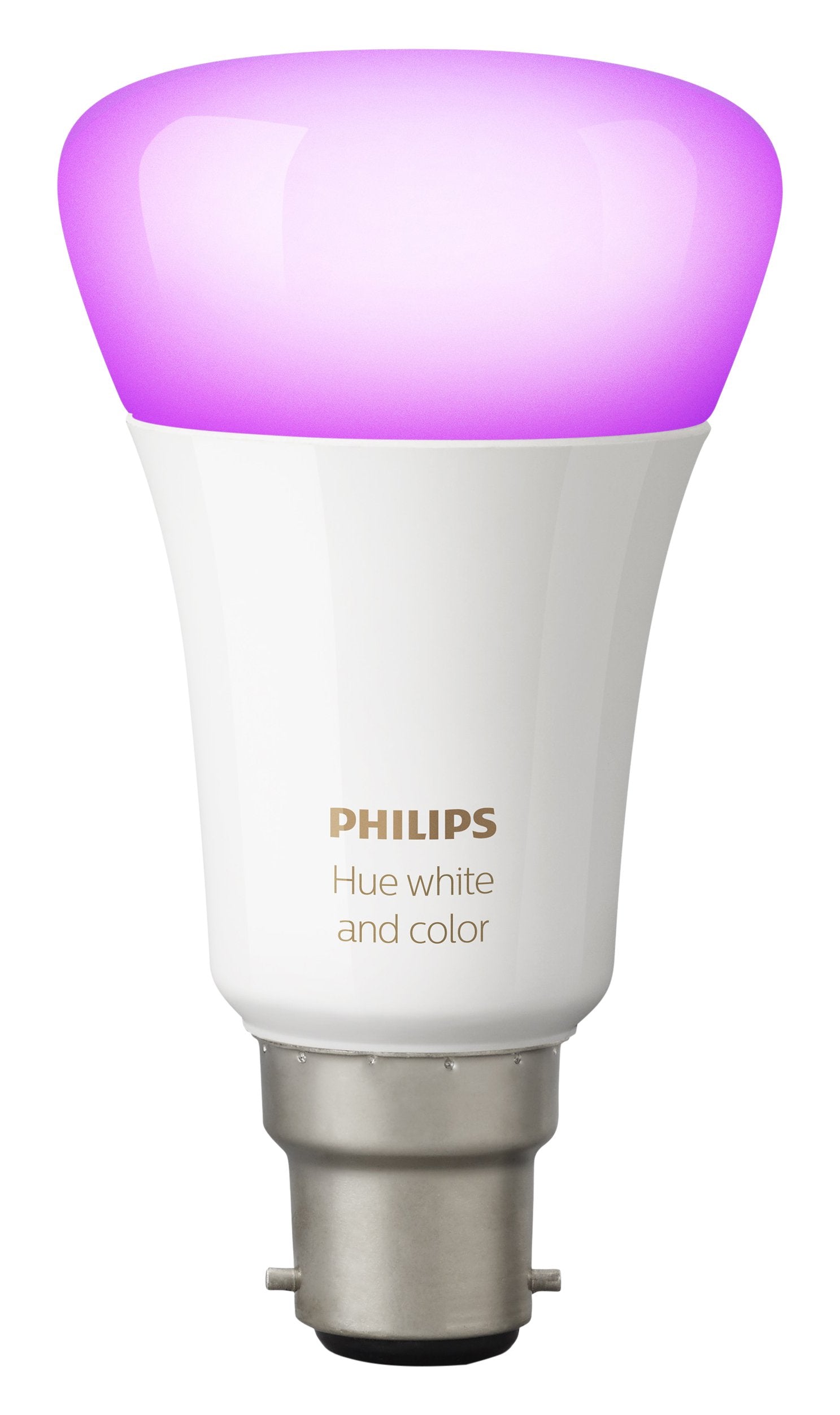 Philips Hue White and Colour Ambiance Personal Wireless Lighting 10 W B22 LED Twin Pack Bayonet Cap Richer Colours LED Light Bulbs, 2 x Hue White and