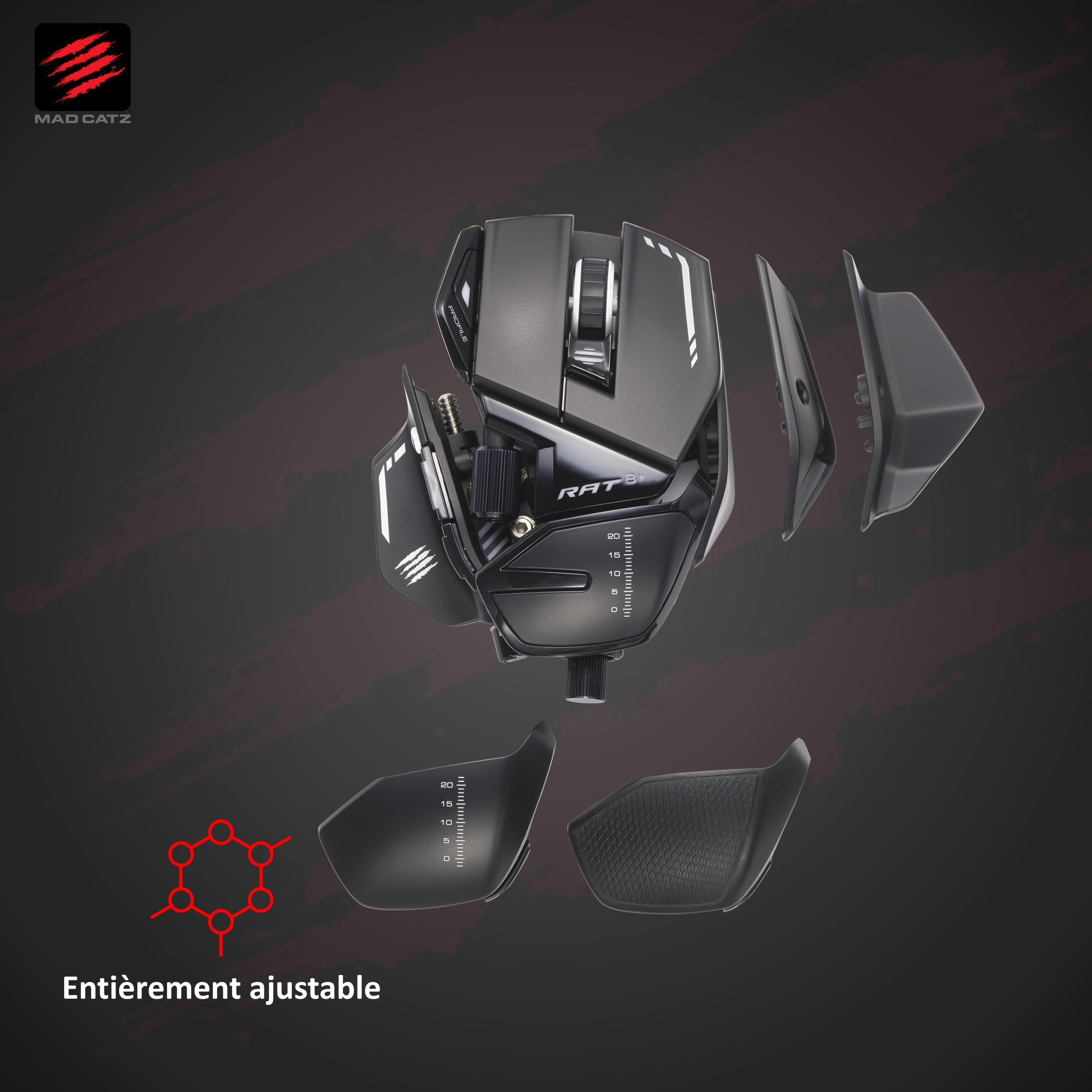 MAD CATZ R.A.T. 8+ Gaming Mouse (USB/Black/16000dpi/11 Buttons) - MR05DCINBL000-0