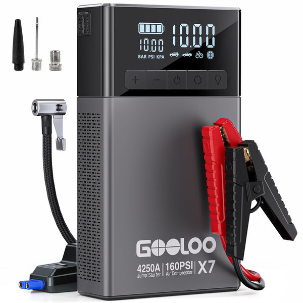 GOOLOO 1500A Jump Starter Power Pack, Car Battery Booster Jump Starter for 12V Vehicle(Up to 6.0L Gas,4.0L Diesel), Jump Pack and Jump Starters, With Smart Jumper and LED Torch
