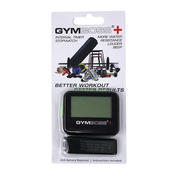 Gymboss PLUS Interval Timer and Stopwatch Strap - Bundle (Black with Green buttons)