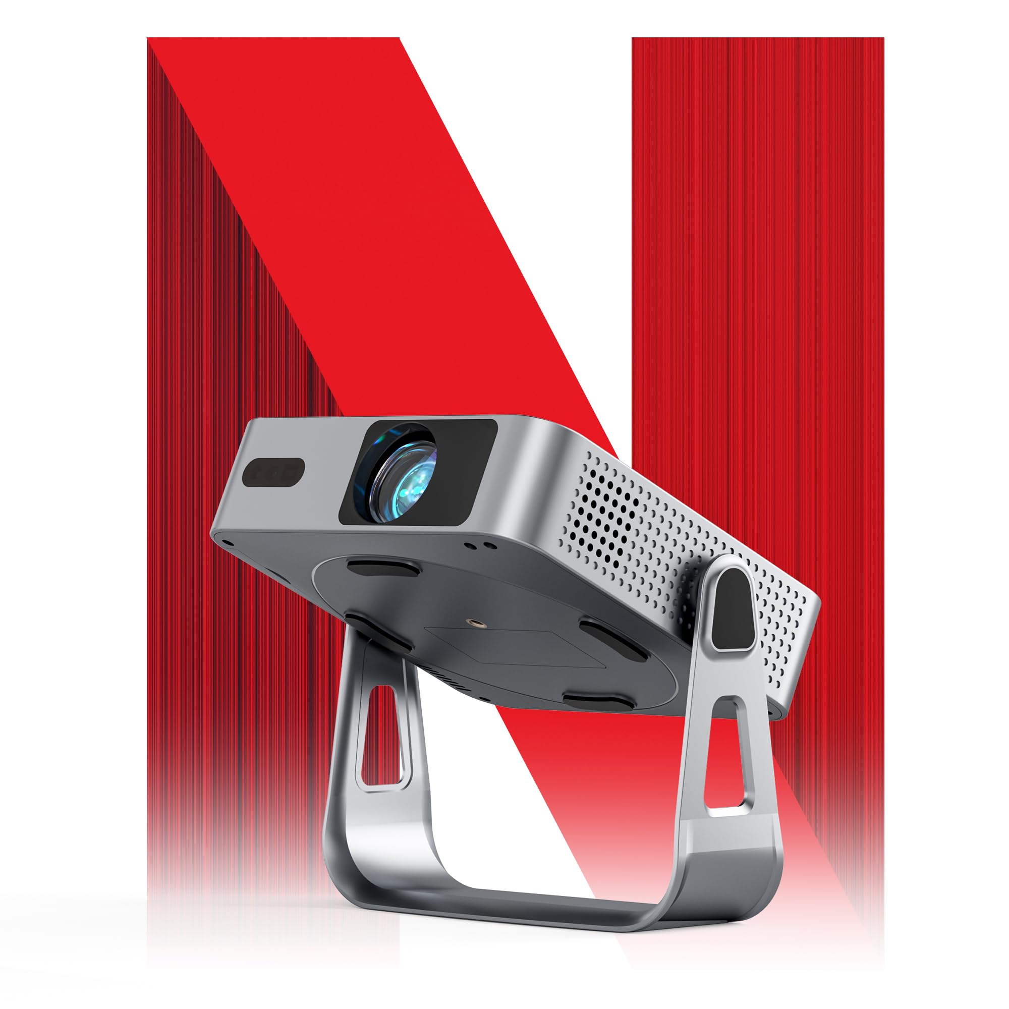 [Ultra-Thin & NetfIix Officially] Smart Mini Projector 4K, VISSPL Auto Focus & Keystone WiFi 6 & Bluetooth 27000 Lumen 1080P Full HD Portable Projector for Bedroom/Outdoor/Phone/iOS/Android