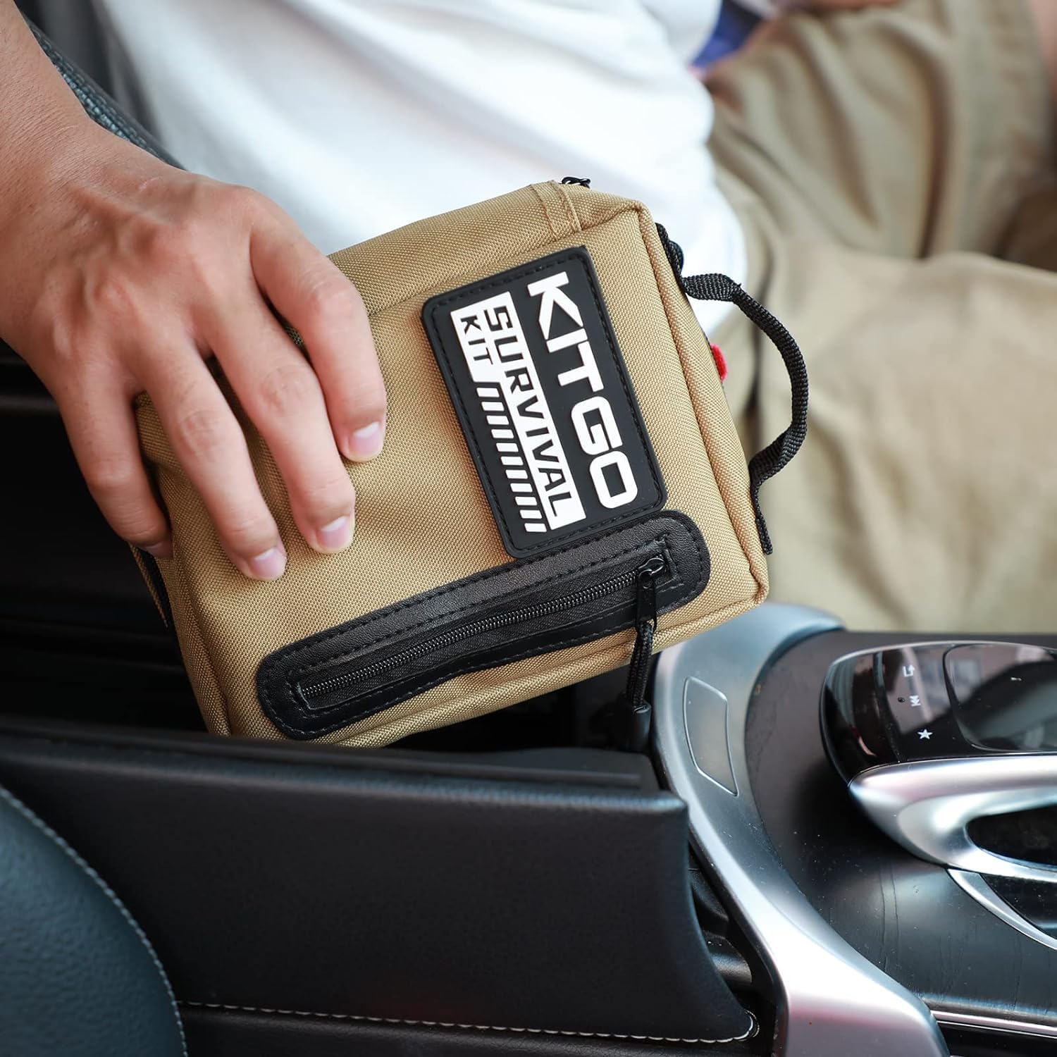 Kitgo Camping Survival Kit First Aid 108 Piece Professional Emergency Survival Gear Tool for Hunting Hiking Outdoor Adventure Fishing Travel Military Tropical Storms (Khaki)