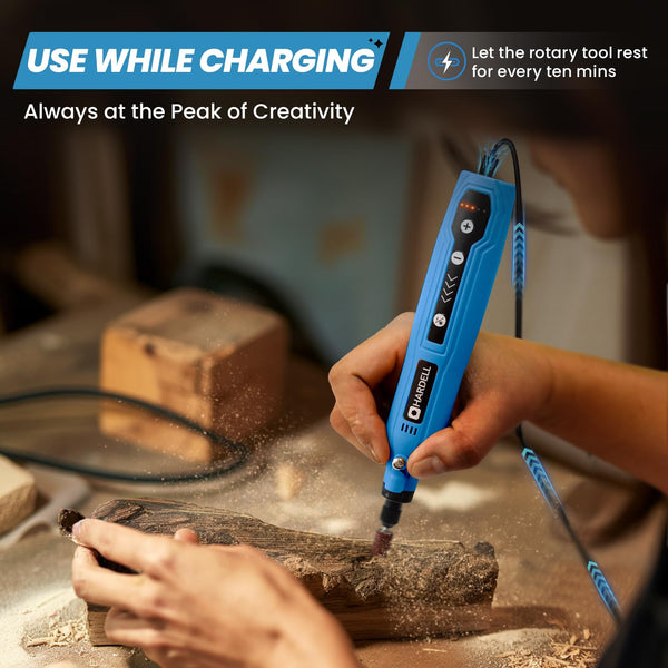 HARDELL Mini Cordless Rotary Tool, USB Charging, 5-Speed Rotary Tool Kit with 61 Accessories, Multi-Purpose 3.7V Power Multi Tool for Sanding, Polishing, Drilling, Etching, Engraving, Cutting, DIY