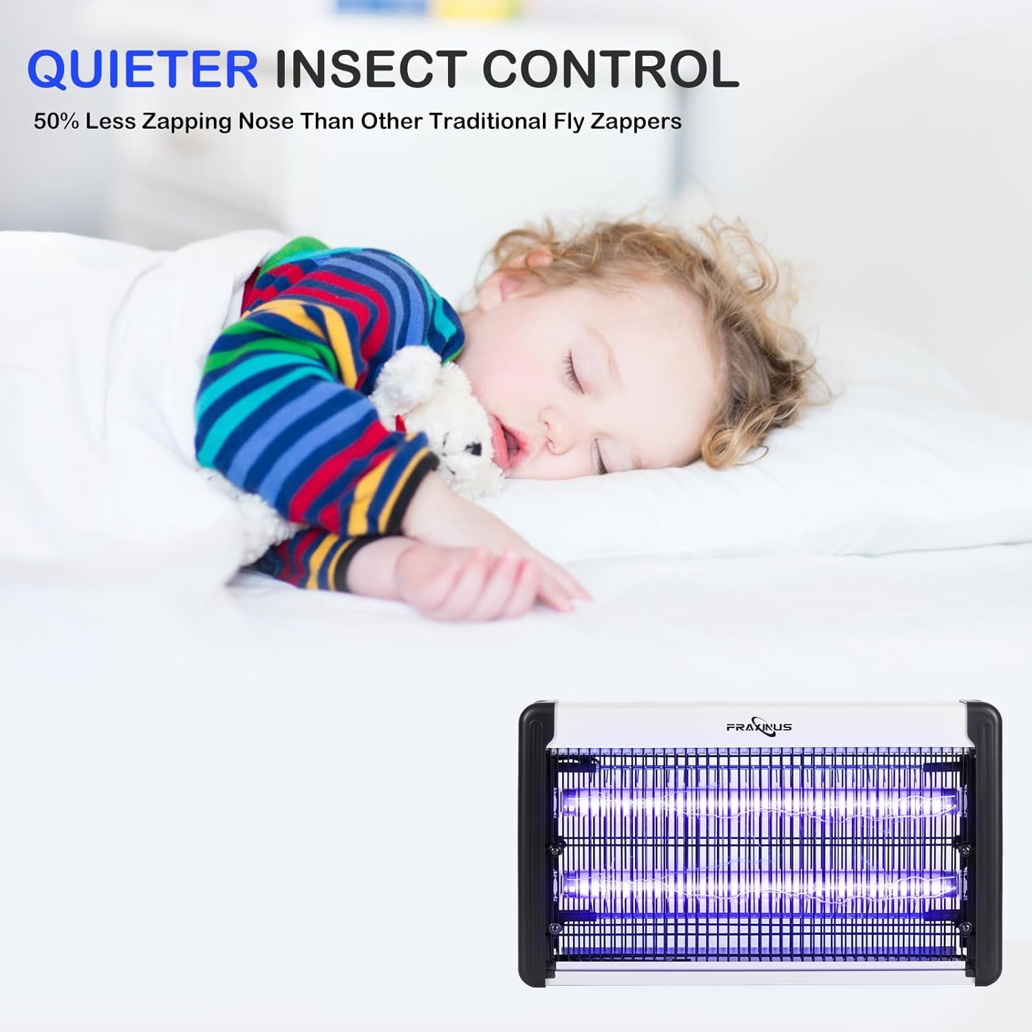 FRAXINUS Fly Zapper Electric, Mosquito Killer Lamp, Electronic Bug Catcher, 4200V High Powered Grids, 20W UV light Trap Flying Insects, wasps, and