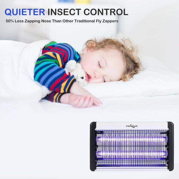 FRAXINUS Fly Zapper Electric, Mosquito Killer Lamp, Electronic Bug Catcher, 4200V High Powered Grids, 20W UV light Trap Flying Insects, wasps, and