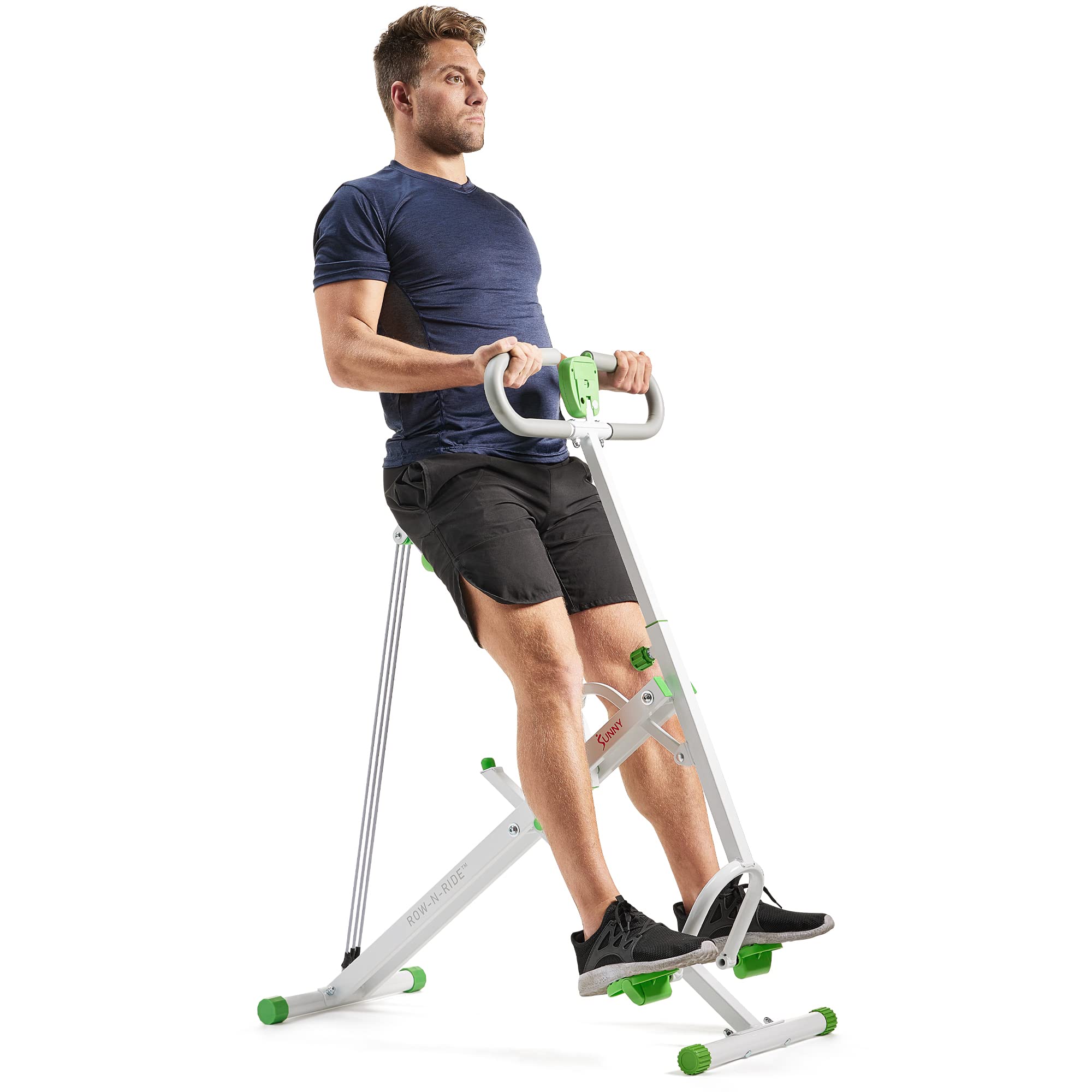 Sunny Health & Fitness Row-N-Ride Squat Assist Trainer for Glutes & Full Body Cardio Workout with Adjustable Resistance, Upright Row-N-Ride? Exerciser