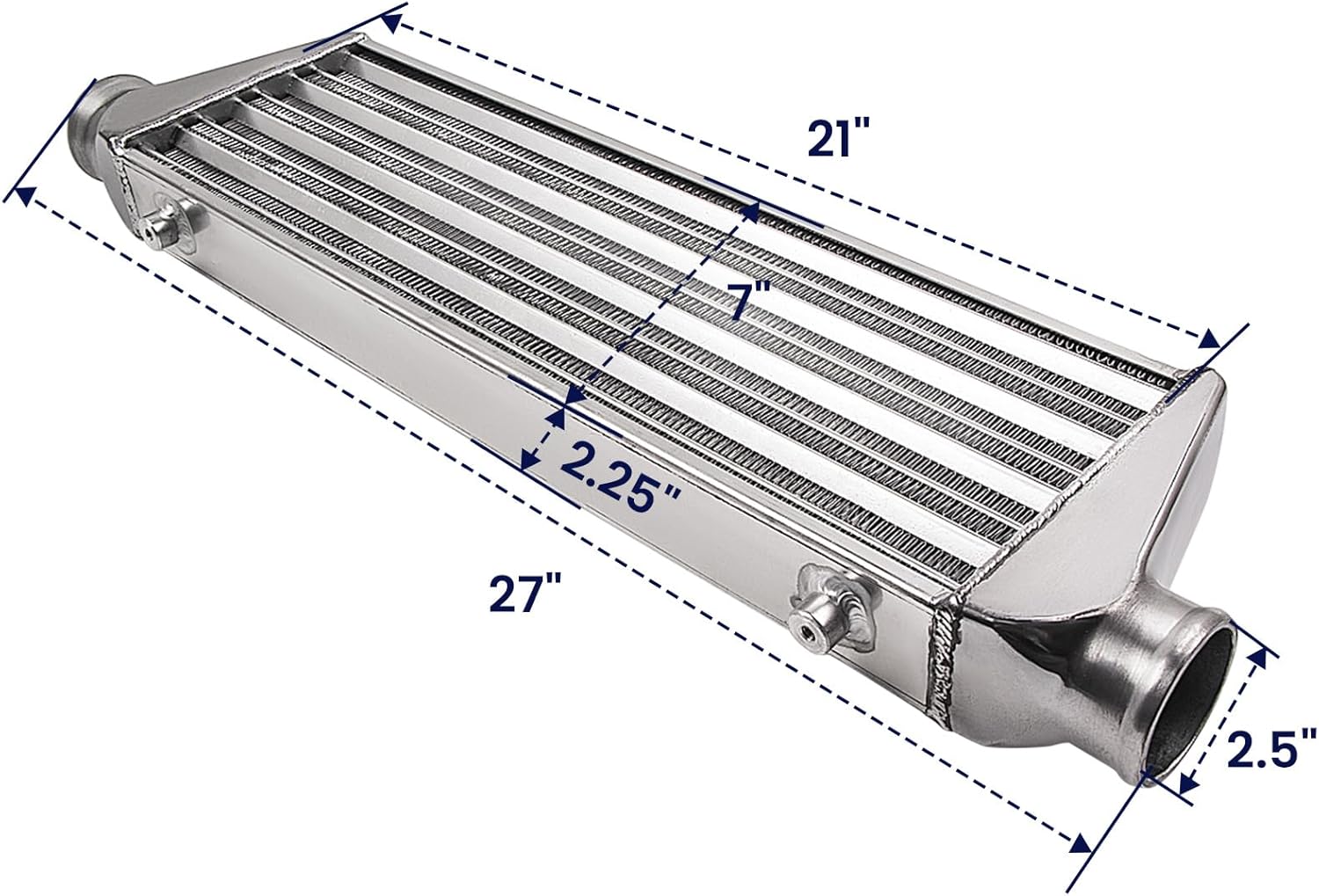maXpeedingrods 550x180x65mm Universal Intercooler Aluminum Turbo Cooler + 2.5" 64mm Sleeve Compatible Intercooler Turbocharger Pipe Hose Kit