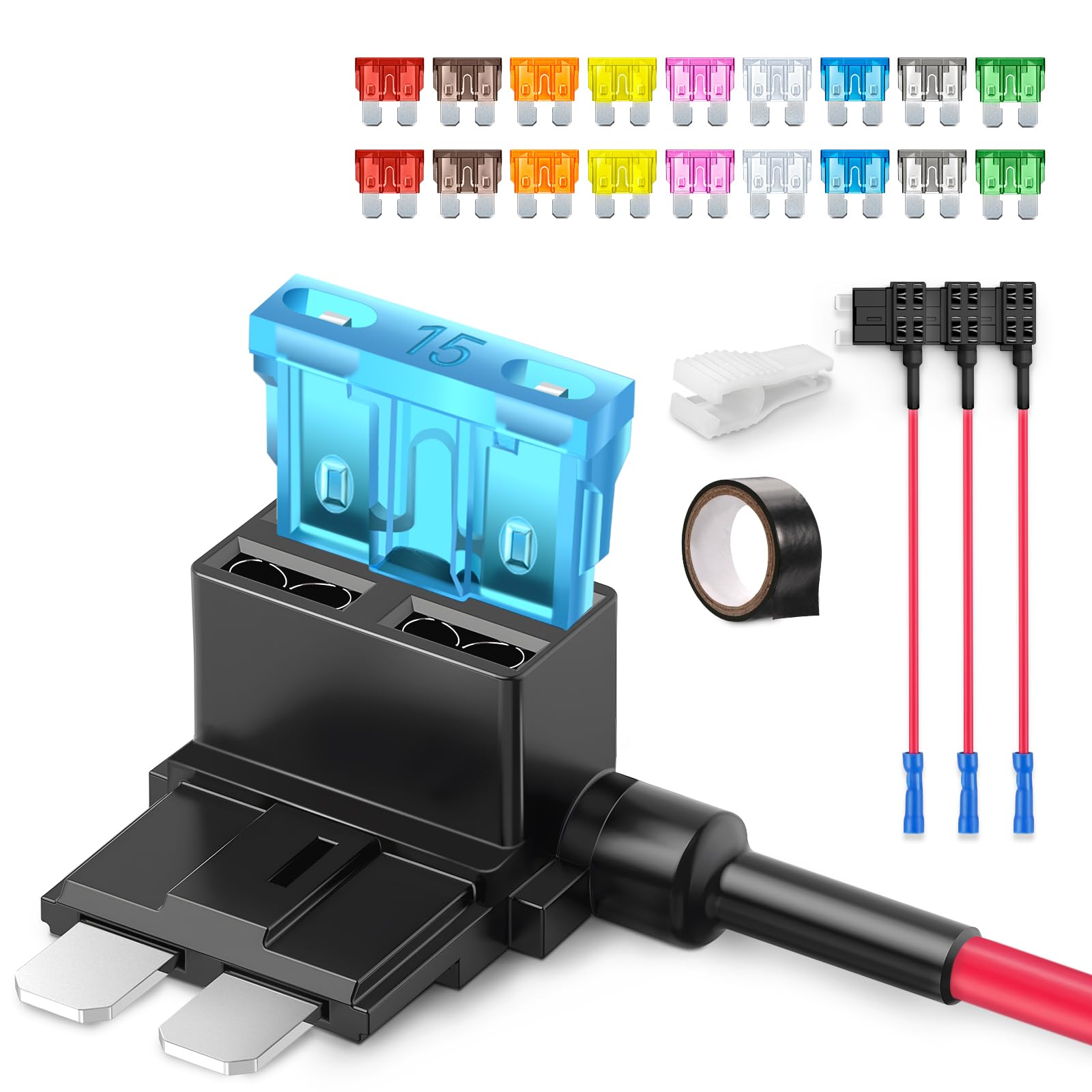 JOREST 300Pcs Car Fuses Assorted Kit, 160 Mini Blade Fuses Automotive + 90 Standard Mixed Fuses + 50 Micro Fuse Set + Fuse Puller – for RV Truck Motorcycle(2Amp 3A 5A 7.5A 10A 15A 20A 25A 30A 35A 40A)