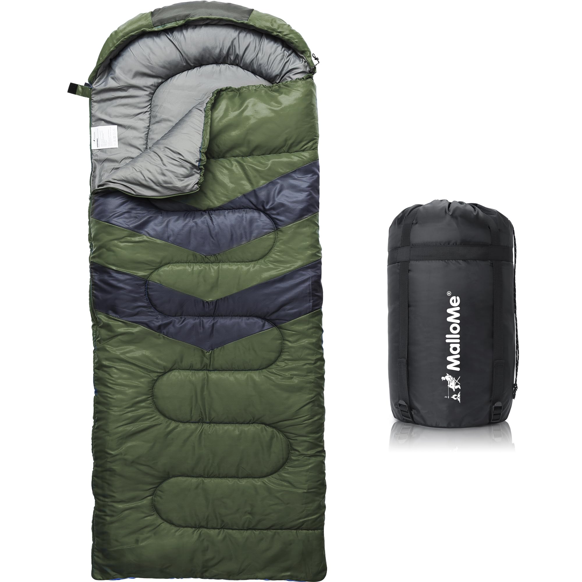 MalloMe Sleeping Bags for Adults & Kids Sleeping Bag 3-4 Season - Ultralight Backpacking Sleeping Bag Cold Weather & Warm, Lightweight Compact, Single Adult Girls Boys Winter Sleep Camping Accessories