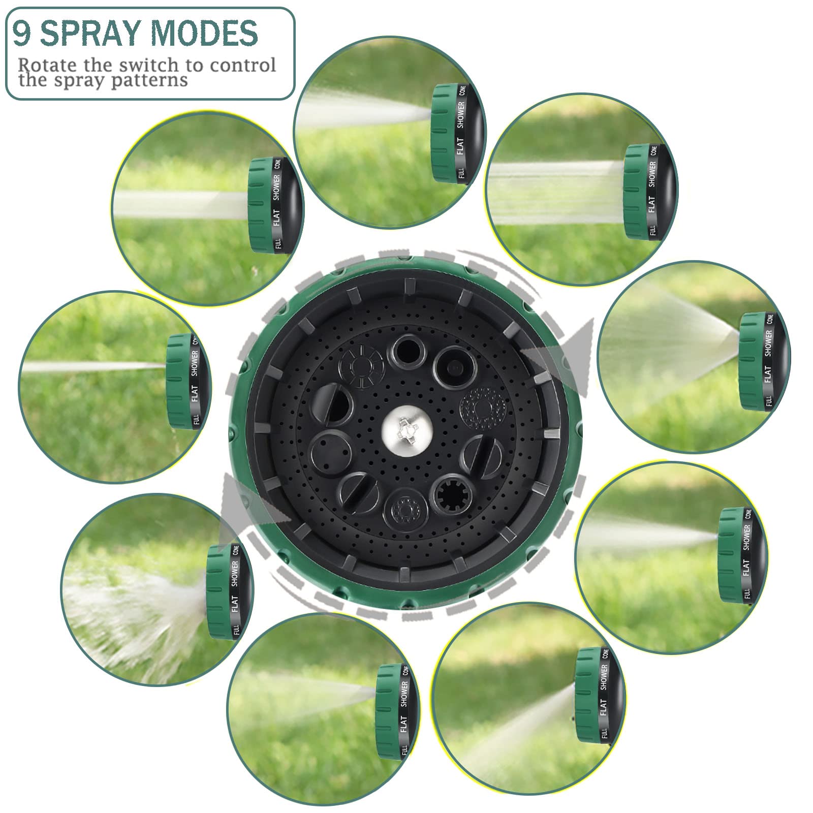 Hose Pipe 150FT Flexible Expandable Garden Hose with 9 Function Hose Pipe Spray Gun Durable 3750D and Double Latex Core Outdoor Water Hose for