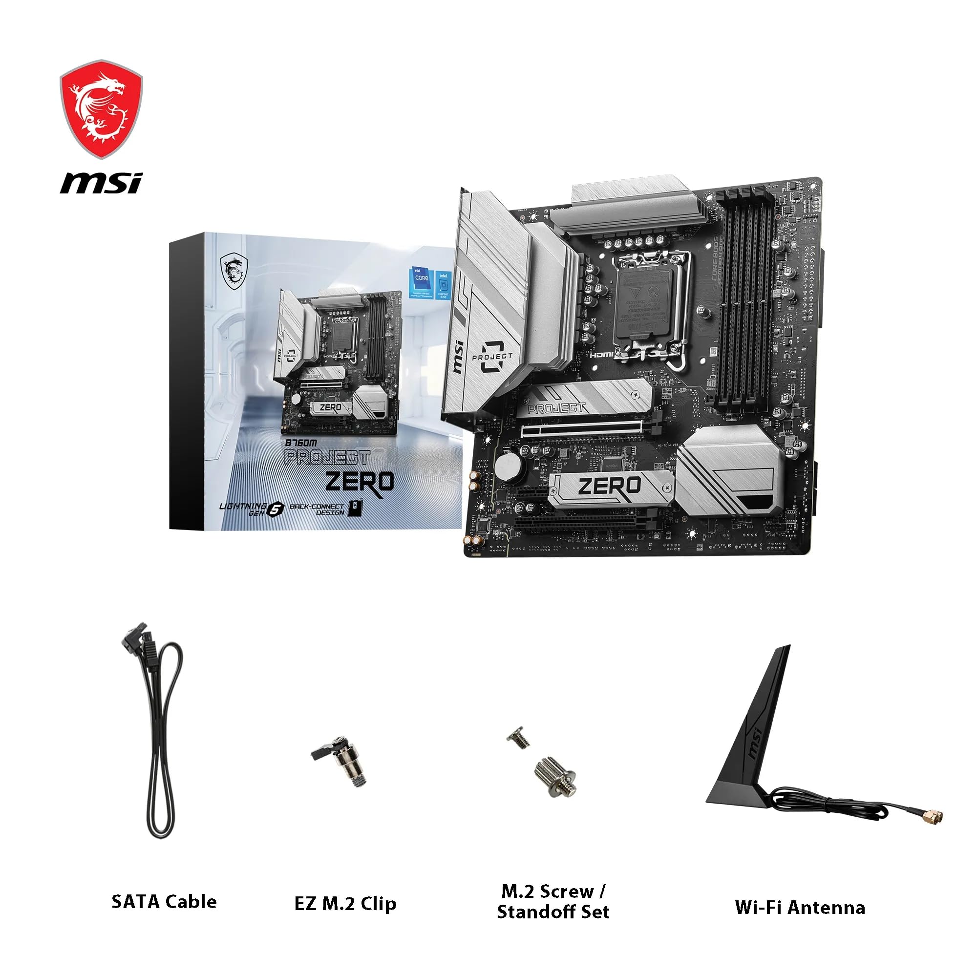 MSI B760 GAMING PLUS WIFI DDR4 Motherboard, ATX - Supports Intel 14th, 13th & 12th Gen Core Processors, LGA 1700 - DDR4 Memory Boost 5333+MHz/OC, 1x PCIe 4.0 x16, 2 x M.2 Gen4, 2.5G LAN, Wi-Fi 6E