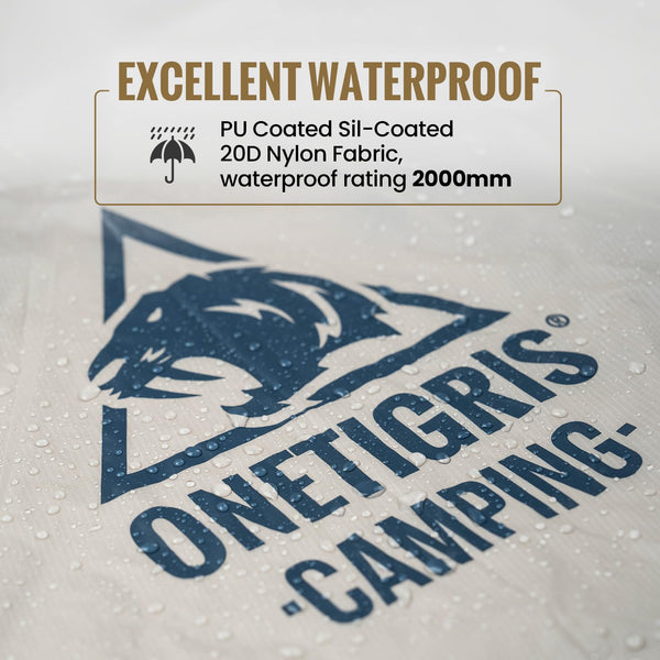 OneTigris Smokey HUT Hot Tent with Stove Jack, Ultralight 4 Season Tipi Tent with Snow Skirt & Detachable Floor for Camping, Hiking, Bushcraft, Backpacking