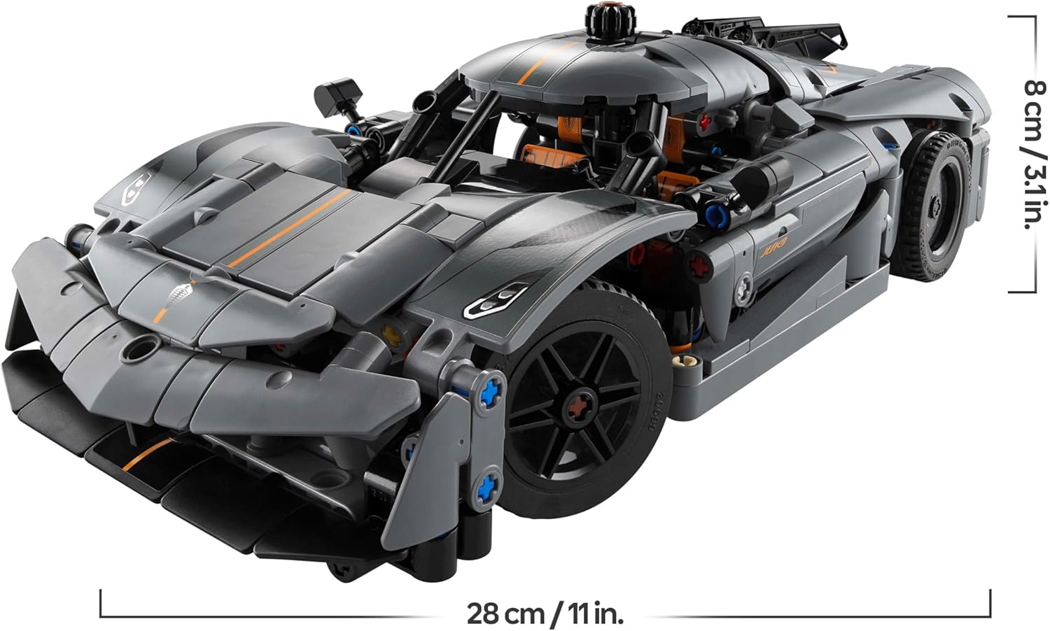LEGO Technic Koenigsegg Jesko Absolut Grey Hypercar, Race Car Building Toy Set for Boys, Girls & Kids Aged 10 Plus, Buildable Vehicle Model Kit, Introduction to Engineering, Birthday Gift Idea 42173