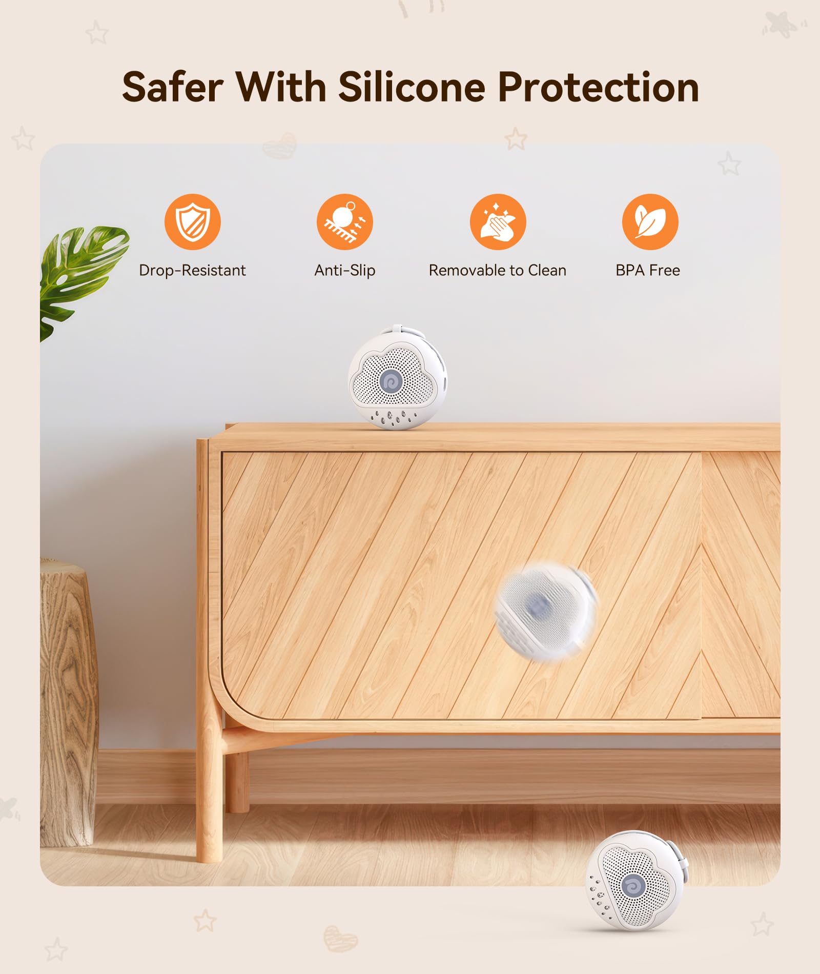 Dreamegg White Noise Machine, Portable Sound Machine Baby Features Powerful Battery, D11Max Sleep Aid Sound Machine for Baby Adults 21 Soothing Sounds for Sleeping Nursery Travel Gift USB Rechargeable