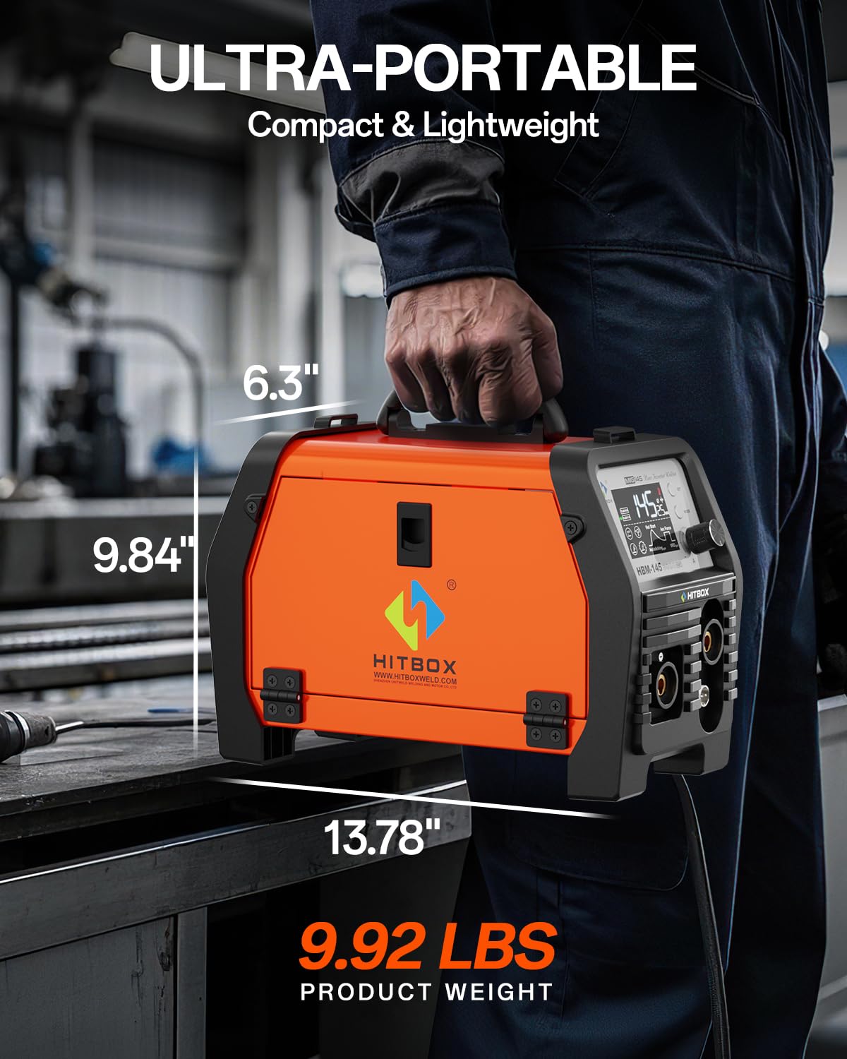 HITBOX MIG Welder 240V, 200Amp 7 in 1 Gas MIG/Gasless MIG/Stick/Lift TIG/Spot Welding/Spool Gun Aluminum Welder Machine, Multi Process Synergy Welding Machine with LED Display Pre/Post Gas(MIG200III)