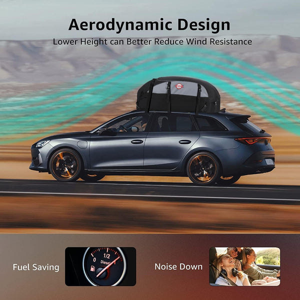 Sailnovo Roof Box Roof Bag 580L/20 Cubic Waterproof Car Roof Bag with 6 Door hooks, Soft-Shell Large Roof Cargo Carrier Bags for Cars without/with Roof Bars/Rack/Rails, Black