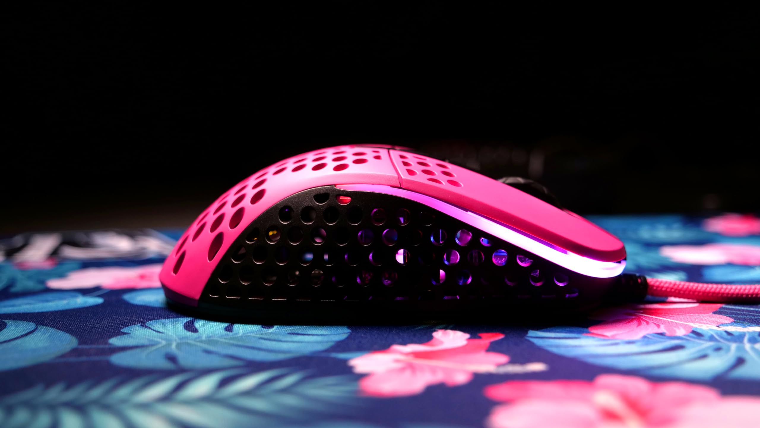 Xtrfy M4 RGB, Ultra-Light Wired Gaming Mouse, Ergonomic Design for Right-Handers, Pixart 3389 Sensor, Adjustable RGB Lighting, Pink Edition