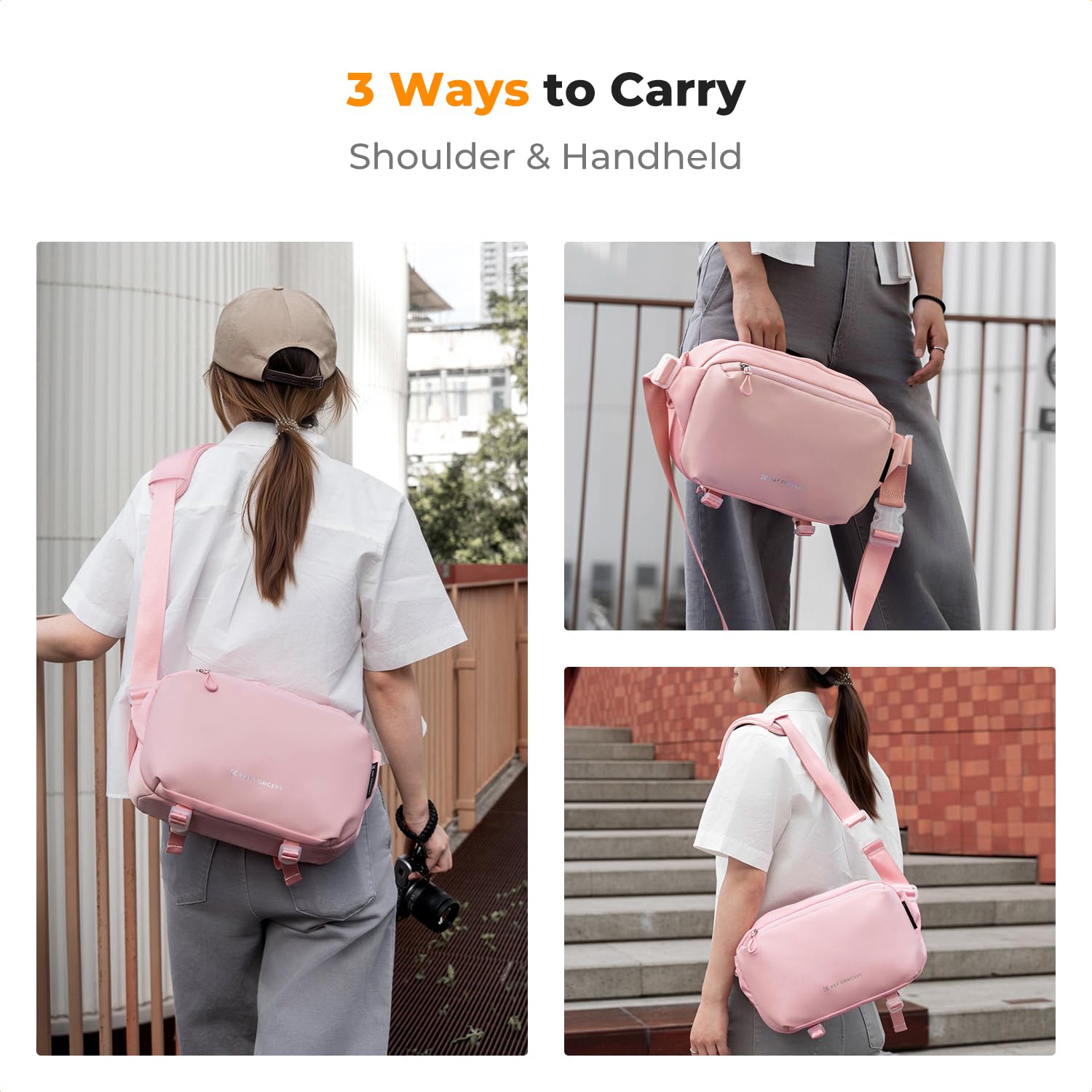 K&F Concept Camera Sling Bag, Camera Bag for DSLR and Lenses, Single Shoulder Camera Case Crossbody Bag with Tripod Holder for SLR Canon Sony Nikon Drone