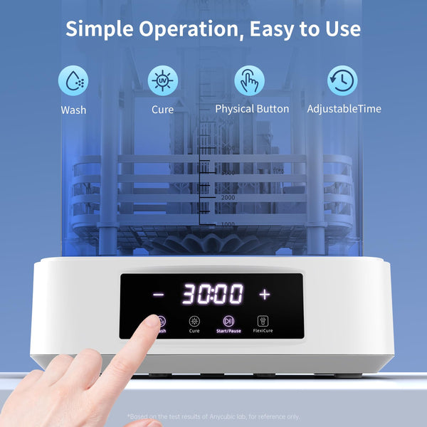 ANYCUBIC Wash and Cure 3 Station, 2 in 1 Wash & Cure Machine for ANYCUBIC Photon Mono Mars LCD/SLA/DLP Resin 3D Printing Models with Dual Cleaning Modes and Uniform Curing, Washing Size 165x100x180mm³