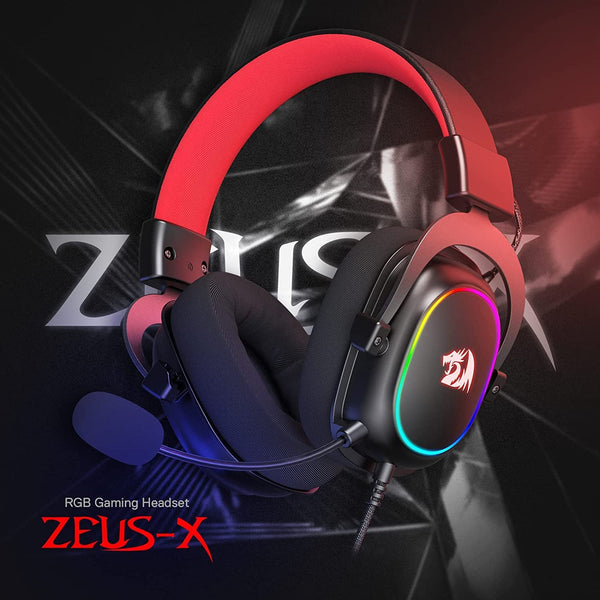Redragon H510 Zeus Wired Gaming Headset - 7.1 Surround Sound - Memory Foam Ear Pads - 53MM Drivers - Detachable Microphone - Multi Platform Headphone - Works with PC/PS4 & Xbox One, Nintendo Switch