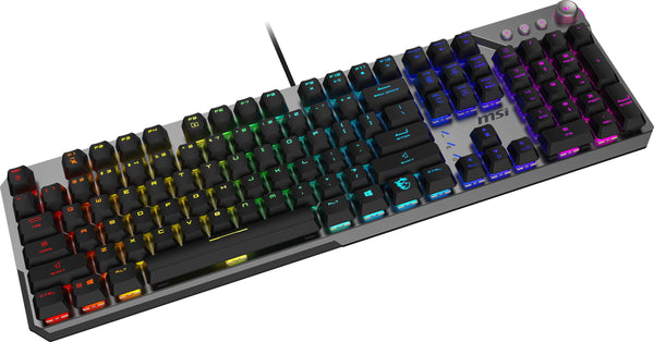 MSI Vigor GK71 Sonic Mechanical Gaming Keyboard (UK Layout) - MSI Sonic Red Switches (Linear), Ergonomic Keycaps, Anti-slip Base, Per-key RGB Mystic Light, USB 2.0 - Full-Sized