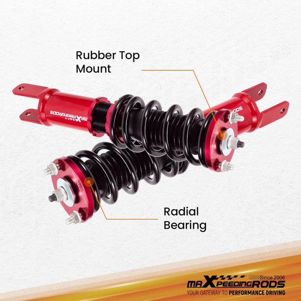 maXpeedingrods Coilovers for Honda Civic 1988-2000, for Honda CRX del Sol 1992-1995, for Acura Integra 1990-2001, 24 Levels Damper Adjustable Struts, Height Adjustable T6 Upgraded Lowering Kit