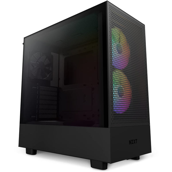 NZXT H5 Flow RGB - Compact ATX Mid-Tower PC Gaming Case - High Airflow - F360 RGB Core (CV) Included - 360mm Front & 240mm Top Radiator Support - Cable Management - Tempered Glass - White
