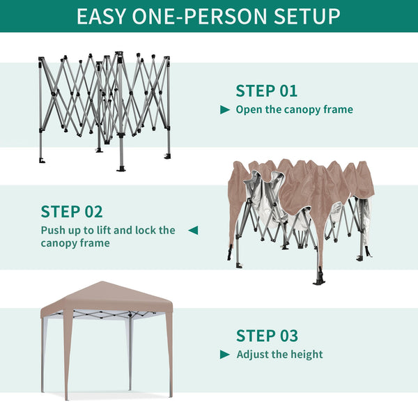 YITAHOME 3x3Meter Instant Heavy Duty Pop Up Gazebo, Folding Garden Camping Party Tent Canopy Marquee with Roller Bag
