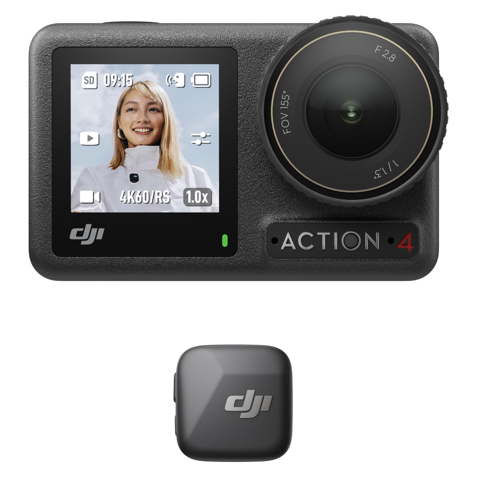DJI Osmo Action 4 Essential Combo, Action Camera 4K/120fps with a 1/1.3-Inch Sensor, Stunning Low-Light Imaging Underwater Camera, 10-bit & D-Log M Color Performance Vlogging Camera, 1770mAh Battery