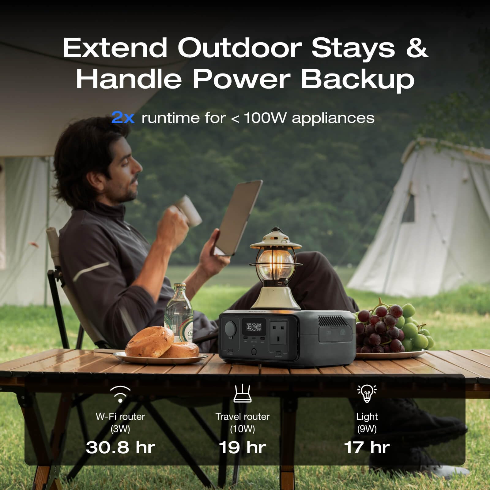 EF ECOFLOW RIVER 2 256Wh Portable Power Station with XT60 Cable, Solar Generator with LiFeP04, up to 600 W Power, Quick Charge in 1 Hour, Balcony Power for Camping/Emergency Power/Motorhomes/Home