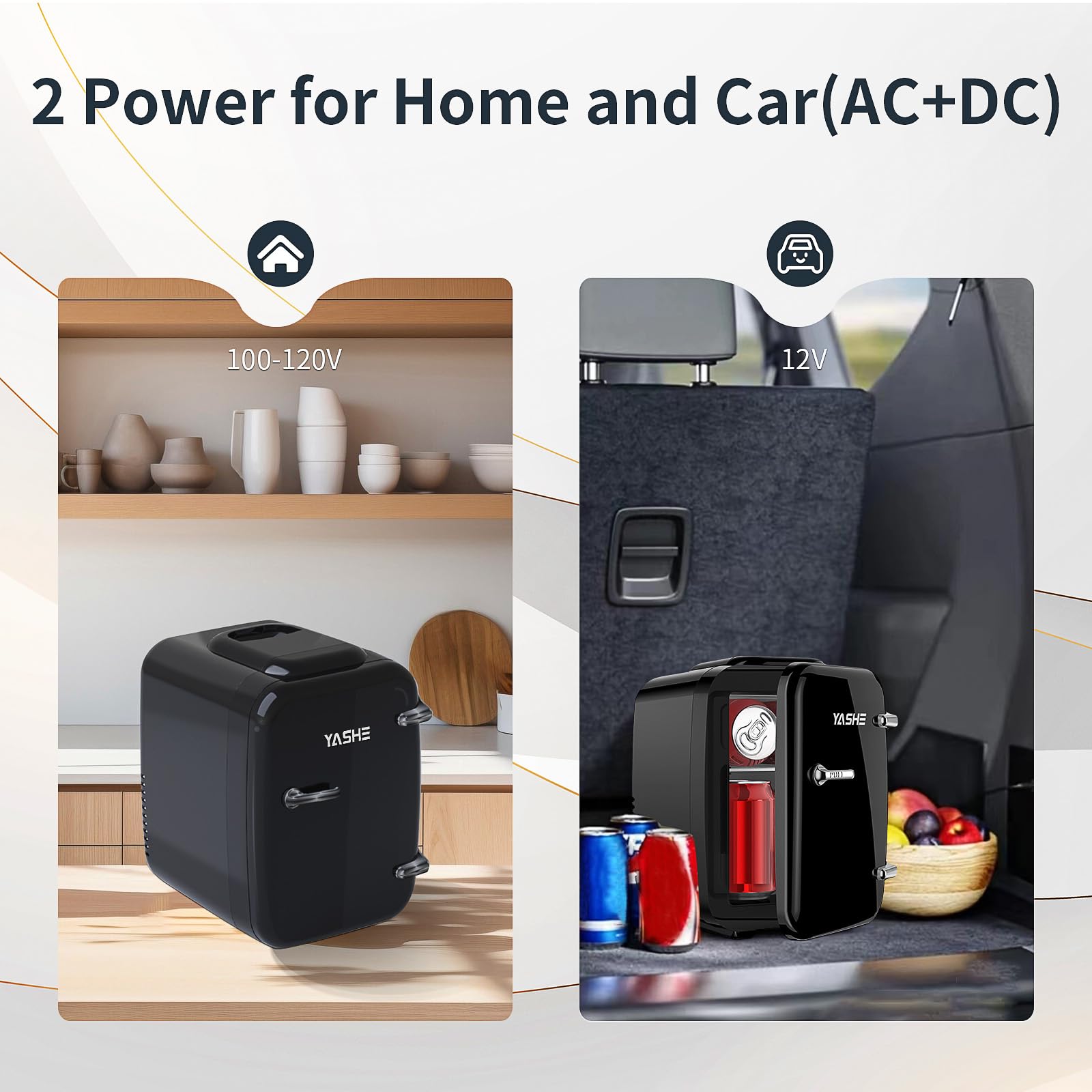 YASHE Mini Fridge for Bedroom, 4 Liter/6 Cans Small Fridge, AC/DC Thermoelectric Cooler and Warmer Mini Fridge for Drink Office Dorm Car, Blue