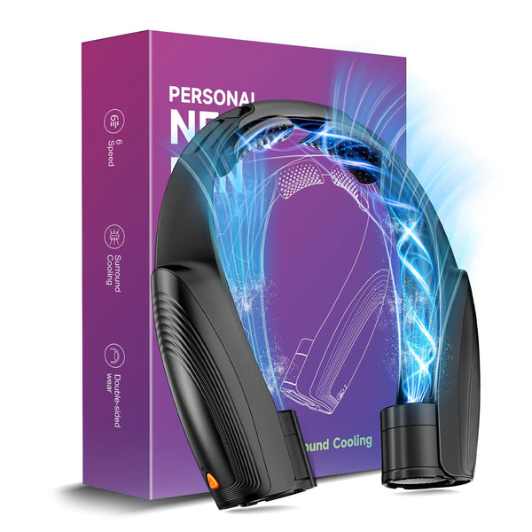 8000mAh Portable Neck Fan, Neck Air Conditioner with 6 Powerful Speeds, Hands-Free 360° Cooling Neck Fan, Rechargeable USB Fan Bladeless Wearable Foldable Mini Fan for Men Women Home Office Outdoor