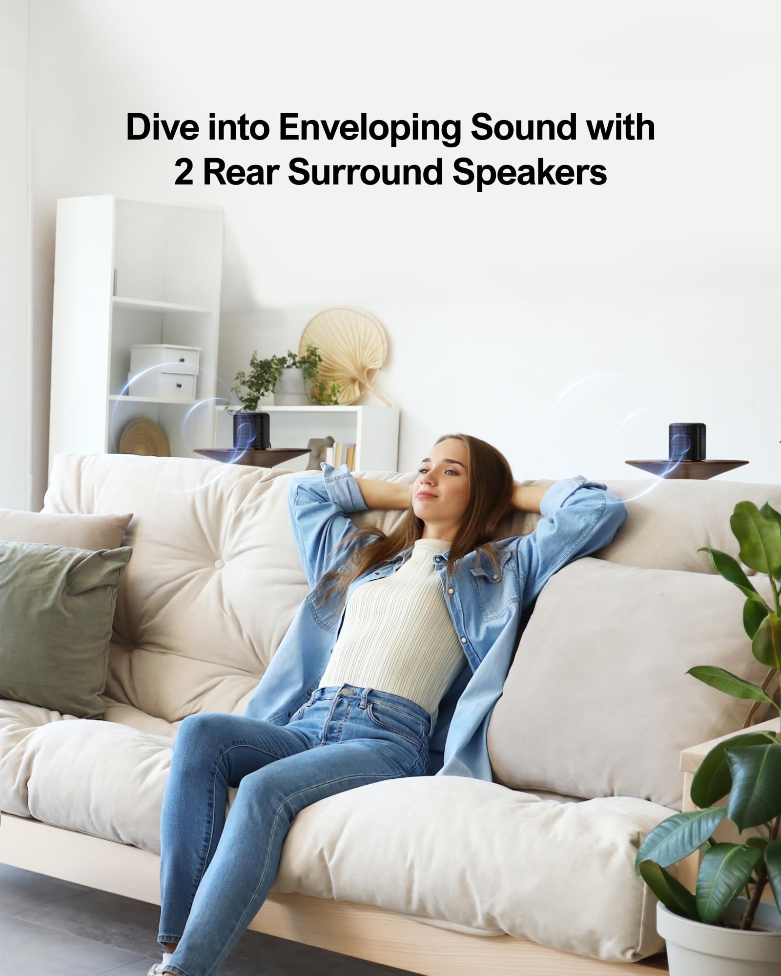 ULTIMEA 4.1ch Sound Bar for Smart TV with Subwoofer, App, Peak Power 200W, 2-in-1 Detachable Bluetooth 5.3 Soundbar, Bass Adjustable, 3 EQ Modes TV Sound Bar, ARC/Optical/Aux, Apollo S50 2025 Version