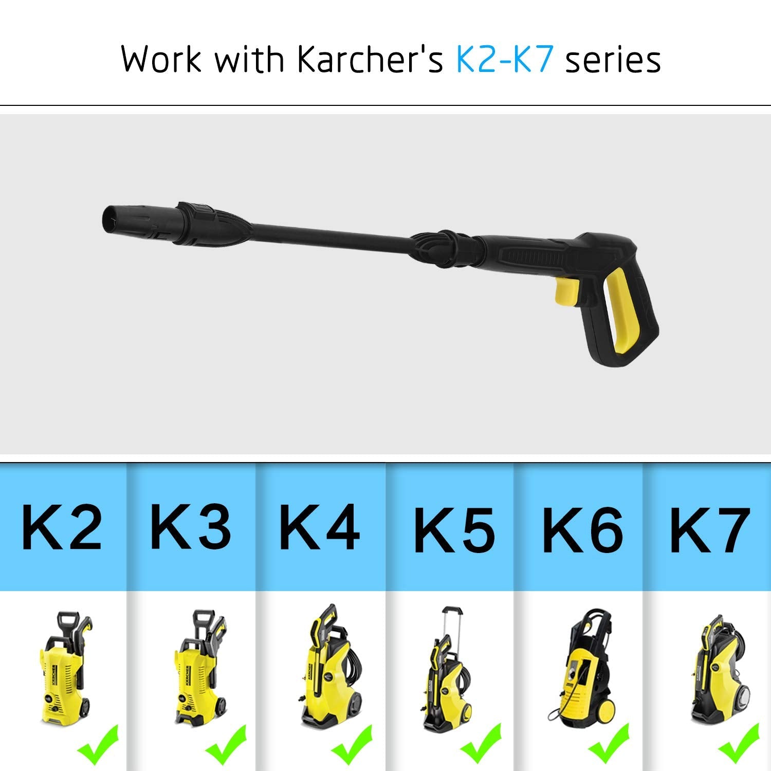 Jajadeal Car Wash Lance Trigger Gun Kit for Karcher K2 K3 K4 K5 K6 K7, Pressure Washer Spray Lance Extension Accessory Jet Lance Dirt Blaster with