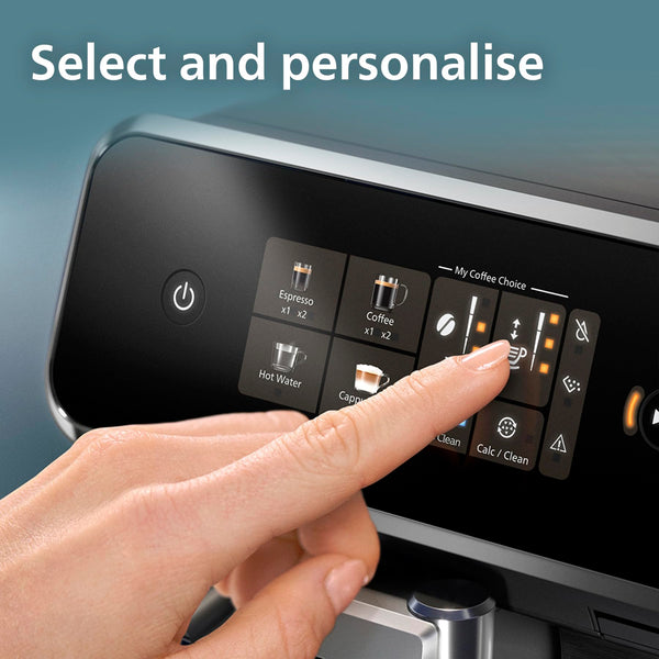 PHILIPS 5400 Series Bean to Cup Coffee Machine – 12 Coffee Varieties, LatteGo Milk Frother, Fastest-to-Clean, Ceramic Grinder, Fully Automatic Espresso & Cappuccino maker – Black, Silver (EP5446/70)