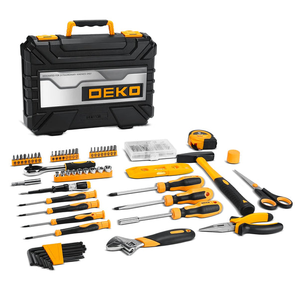 DEKO Tool Kit Set Box Home Repair DIY Tools Basic Hand Toolbox Sets for Home 138Piece