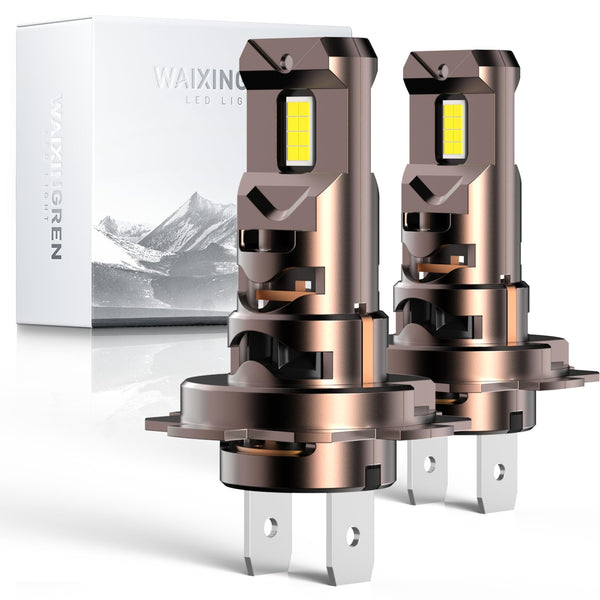 WAIXINGREN H4 Led Headlight Bulbs, 6500K Cool White, 60W 26000LM H4 Headlight Bulbs led with Fan, No Adapter Required, Plug and Play Easy Installation, Pack of 2 (H4/9003/HB2)