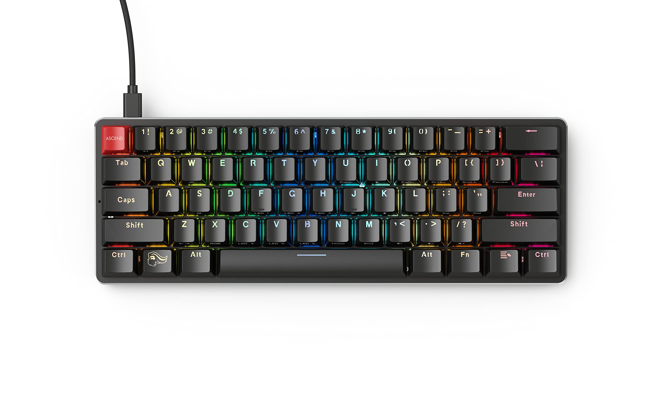 Glorious Gaming GMMK Compact 60%, Barebones (Frame Only) - Mechanical Gaming Keyboard, Per Key RGB, Hotswap & Customisable, International/ISO Layout - Black